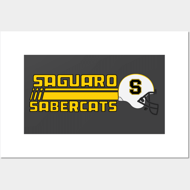 Saguaro Sabercats (Rush Secondary - Black Lined) Wall Art by dhartist